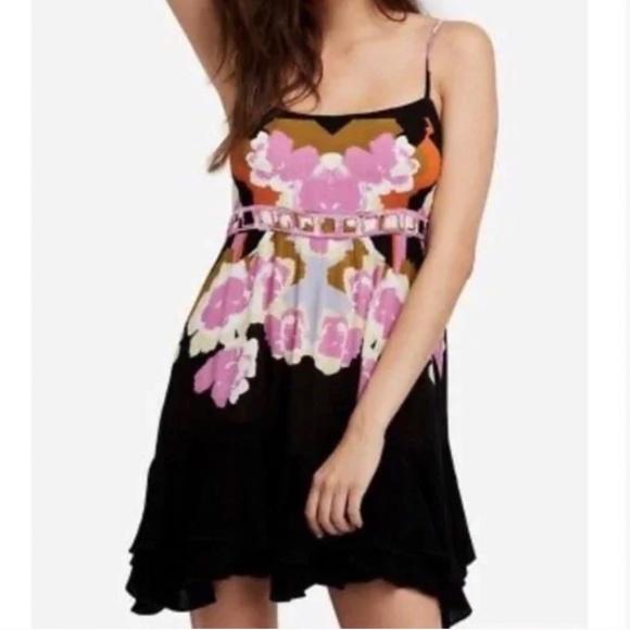 Free People Sweet Lucy Slip Dress in Black - Small (EUC) - Picture 3 of 10